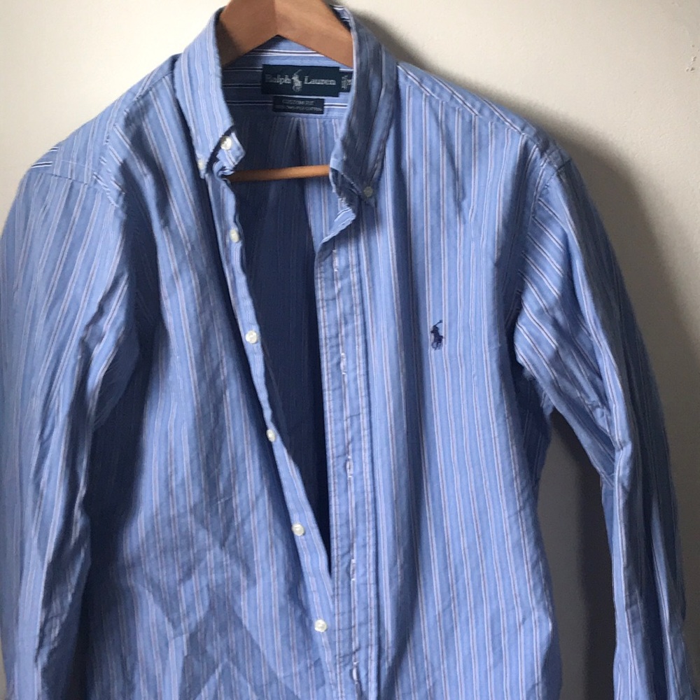 Men’s blue stripe Ralph Lauren dress shirt